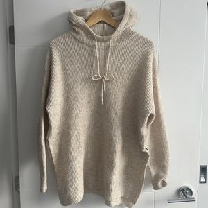 H&M | Wool & Alpaca blend Split Hem Hooded Knit Tunic Sweater - Medium